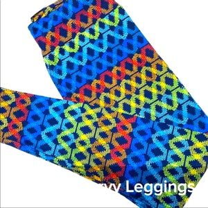 LULAROE RAINBOW DOUBLE HELIX LEGGINGS
